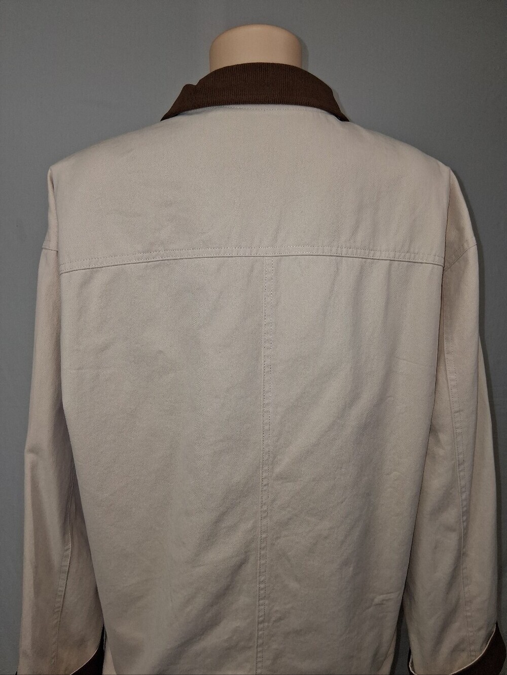 ZESICA Cream Jacket with Brown Trim Size XL - Picture 10 of 16